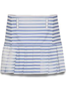 Мини-юбка из полосатого поплина Prada, синий