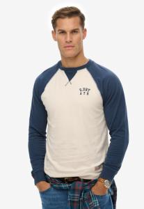 Топ Superdry & Co VINTAGE ATHLETIC BASEBALL , White Sand Lauren Navy/Light Grey