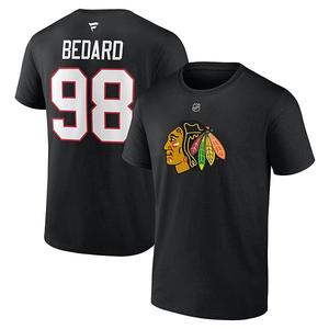 Футболка с именем и номером игрока Connor Bedard Chicago Blackhawks 2023 NHL Draft Unbranded