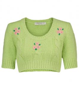 Укороченный свитер из смеси шерсти и альпаки Alessandra Rich, зеленый