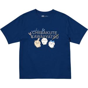 Футболка Chiikawa X Joke Bear And Friends, Collaboration Regular, женская UNIQLO, синий