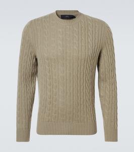 Кашемировый свитер с косичной вязкой от Duke Street Arch4, Olive Grey