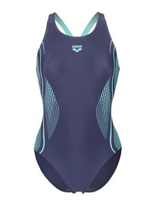 ARENA Спортивный купальник-бралетт 'Grid V Back' в цвете Azure, Dark Blue