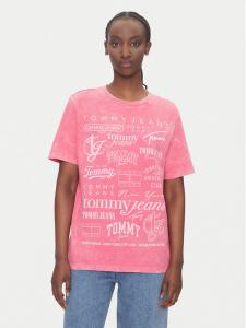 Футболка свободного кроя Multi Brand DW0DW20923 Tommy Jeans, розовый