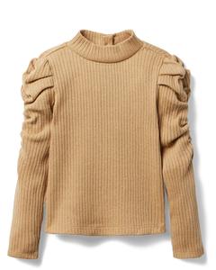 Топ с рукавами-фонариками Janie and Jack, коричневый