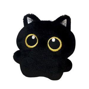 X3COMMUNE Большая плюшевая кукла котенок с большими глазами черный угольный шарик 10см высота