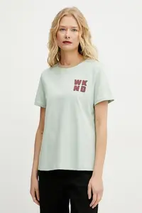 Хлопковая футболка Weekend Max Mara, зеленый