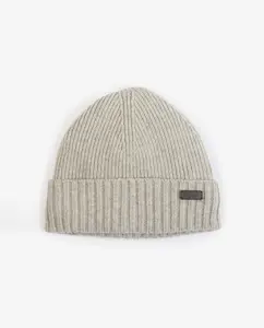 Мужская шерстяная шапка с ребристым краем Barbour, серый