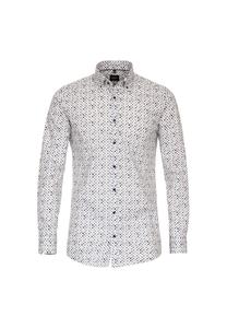 Рубашка с принтом в деловом стиле облегающая фигуру Venti, синий