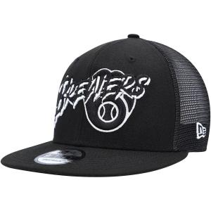Мужская черная кепка New Era Milwaukee Brewers Street Trucker 9FIFTY Snapback