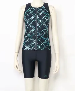 FILA/(W) Раздельный комплект из ткани с градиентным точечным узором и застежкой-молнией