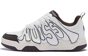 Скользостойкие амортизирующие низкие кроссовки для скейтборда мужские бело-коричневые QIAODAN