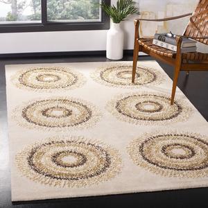 Ковер SAFAVIEH, 183 x 183 см, Soho Collection, Beige & Gold, ручной работы из шерсти, идеален для помещений с высокой проходимостью в гостиной, спальне (SOH719A)