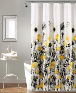 Занавеска для душа Zuri Flora, 72 x 72 дюйма Lush Décor, yellow