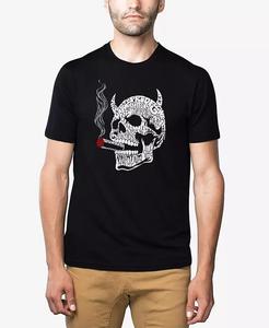 Футболка мужская с принтом «7 смертных грехов» и надписью «череп» премиум-класса LA Pop Art, черный