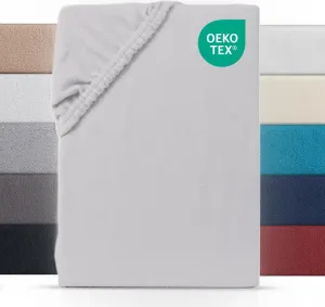 Простыня на резинке из плюша Тедди для кроватей с пружинным блоком 180-200x200-220 см, теплая зимняя простыня, серебристая