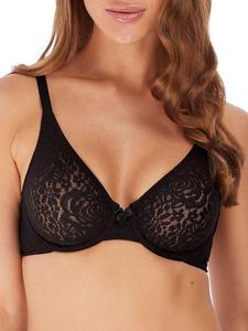 Кружевной бюстгальтер на косточках Halo Wacoal, черный