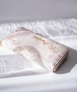 Длинный кошелек с круглой застежкой-молнией, принтом в виде хризантем и блестками, PJA-W971