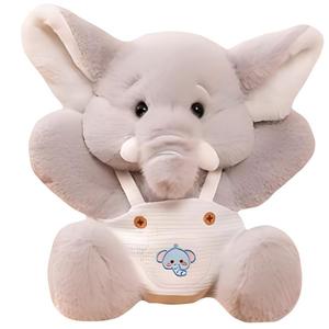 Плюшевая игрушка Bruh Elephant Cub Soothing And Adorable Dolls высота 23cm/32cm/50cm/63cm/80cm Ten Thousand Children's Music, Gray[Sitting Posture]