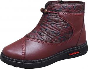 Женские теплые зимние ботинки IWIHMIV, слипоны с мягкой плоской подошвой, хлопковые, противоскользящие, удобные ботильоны, Wine