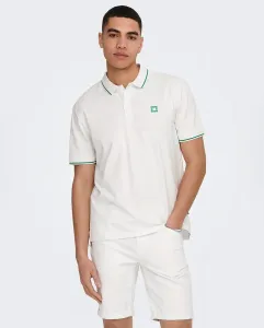 Мужское поло с короткими рукавами и стандартным кроем из пике Only & Sons, белый