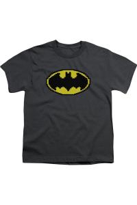Футболка с пиксельным символом Batman для детей Gildan, Charcoal
