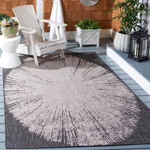 Ковер SAFAVIEH, 122 x 171 см, Washable Rug Outdoor Courtyard Collection - , бежевый и черный, без линьки и легкий в уходе, идеален для патио, заднего двора, прихожей (CY8893-36621)