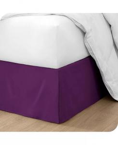 Плиссированная юбка-кровать шириной 15 дюймов на заказ Twin XL Bare Home, фиолетовый