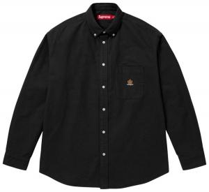 Рубашка Supreme из фланелевой ткани свободного кроя, черный