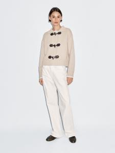 Кардиган из смесовой шерсти с роговыми пуговицами Massimo Dutti, Mink