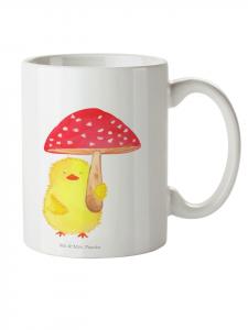 Детская кружка с рисунком цыпленка и мухомора, без слов, белого цвета Mr. & Mrs. Panda