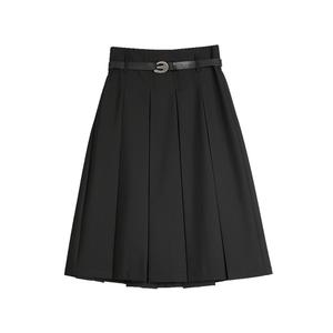 Повседневная длинная юбка женская умеренной длины плиссированная ELLE, черный