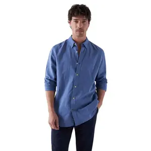 Рубашка Salsa Jeans Cotton Linnen Regular Fit, синий