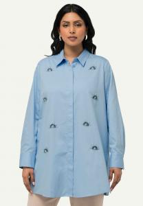 Блузка на пуговицах BEADED LONG SLEEVE Ulla Popken, светло-голубой