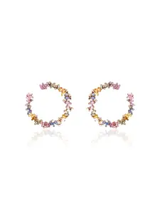 Золотые серьги-кольца Fireworks с сапфирами Suzanne Kalan, розовый