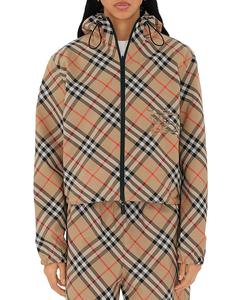 Укороченная двусторонняя куртка с капюшоном Burberry, коричневый/бежевый