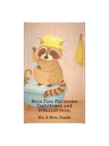 Mr. & Mrs. Panda Полотенце с изображением енота и надписью белого цвета
