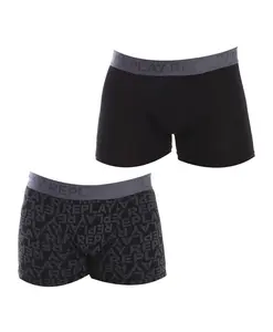 Удобные эластичные хлопковые боксерские шорты Replay, черный