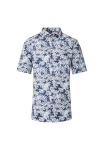 Рубашка делового покроя с коротким рукавом и принтом удобная посадка Casamoda, синий