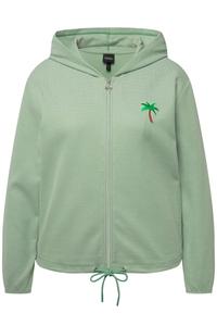 Толстовка с капюшоном на молнии Ulla Popken, цвет Green/Pastel green