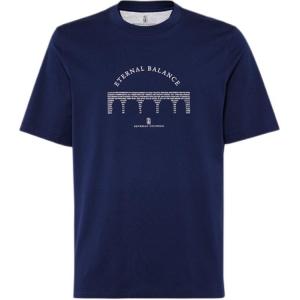 Футболка с принтом Brunello Cucinelli, indigo