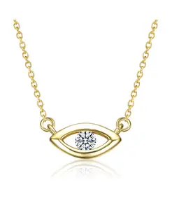 Ожерелье с подвеской от сглаза, покрытое 14-каратным золотом и прозрачным кубическим цирконием Rachel Glauber, gold