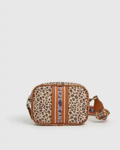 Женская сумка-ведро Gerda с анималистичным принтом и лентой с логотипом Pepe Jeans, бежевый