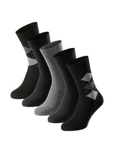 Schiesser Носки, 5 пар, черно-ромбовидные