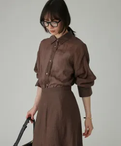 Прозрачная рубашка из рами Babylone, цвет Dark Brown 58