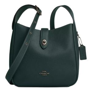 COACH Кожаная сумка через плечо среднего размера женская тёмно-голубая