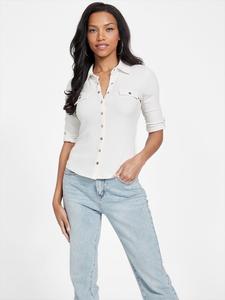 Футболка-поло Barcelona с длинными рукавами Guess Factory, цвет dove white