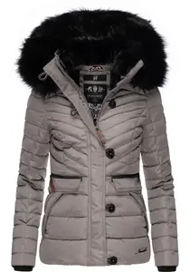 Зимняя куртка Наваху "Wisteriaa", с капюшоном, стеганая куртка на теплой подкладке, с капюшоном из искусственного меха Navahoo, серый