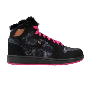 Кроссовки Air Jordan 1 Retro High Prem GS 'Black Vivid Pink', розовый