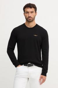 Хлопковый свитер Aeronautica Militare, черный